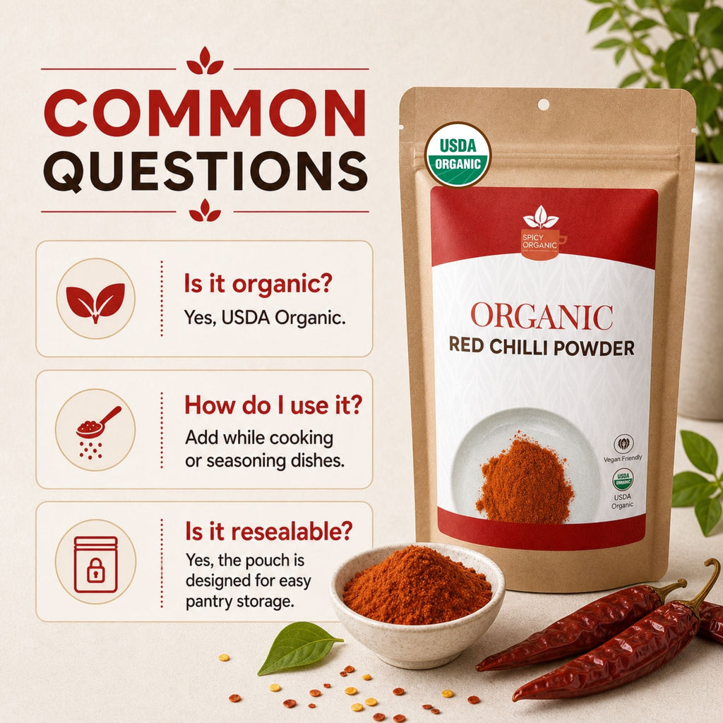 Organic Red Chili Powder — USDA Certified, Non-GMO | Curries, Marinades & Spice Blends