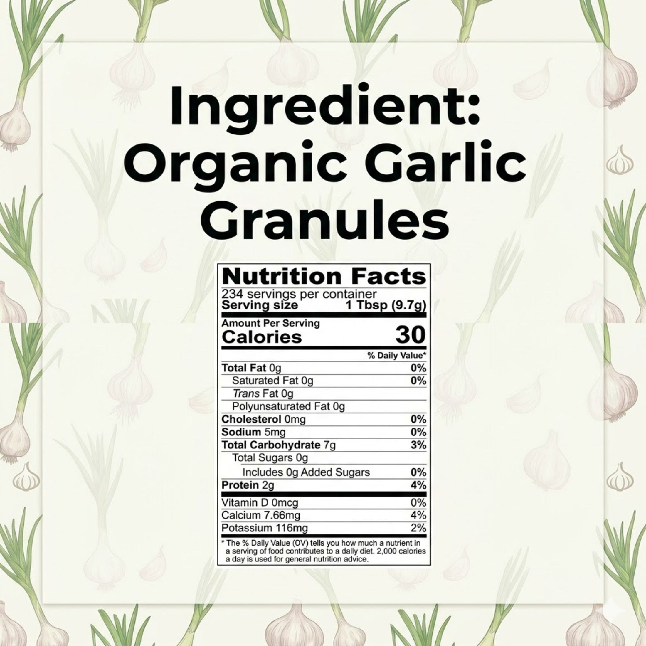 Organic Garlic Granules — USDA Certified, Non-GMO | Marinades, Spice Rubs & Roasting