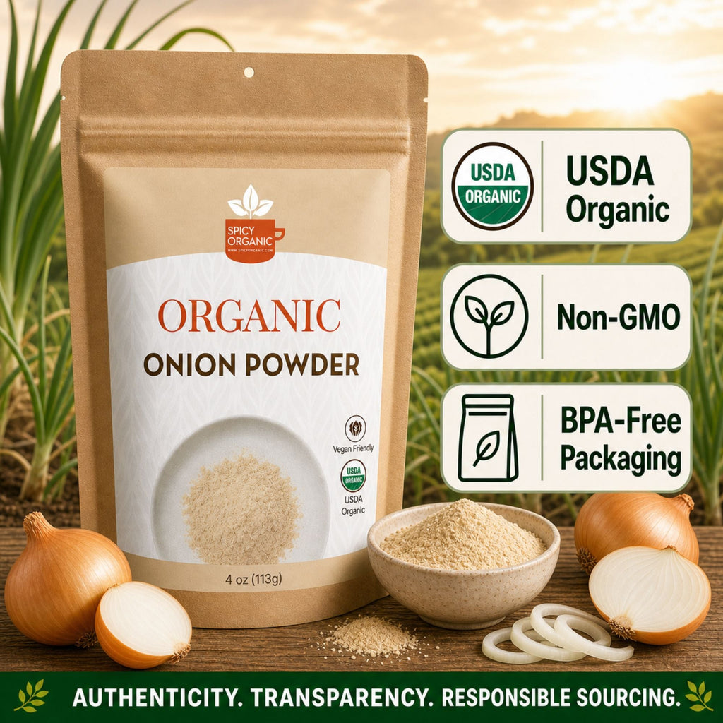 Organic Onion Powder — USDA Certified, Non-GMO | Soups, Spice Blends & Dry Rubs
