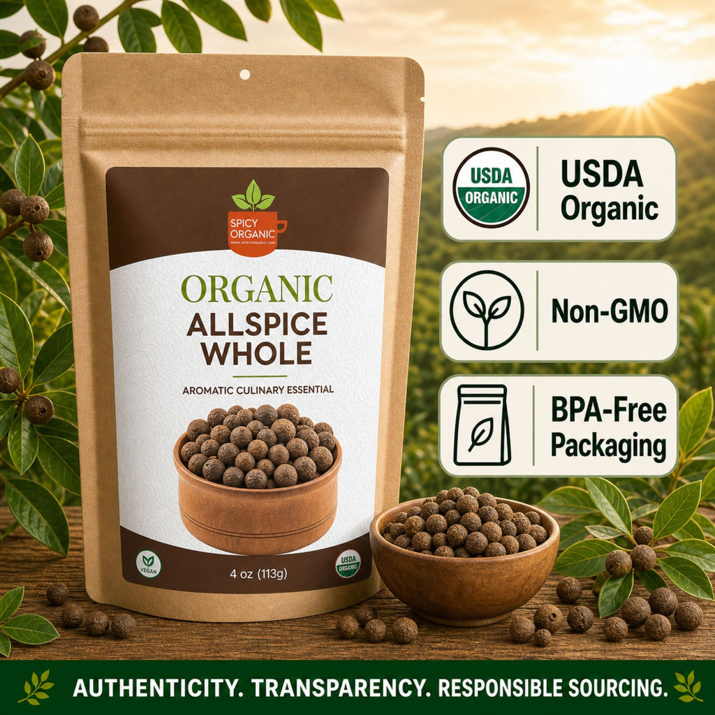 Organic Allspice Whole — USDA Certified | Pickling, Mulled Wine & Slow Cooking