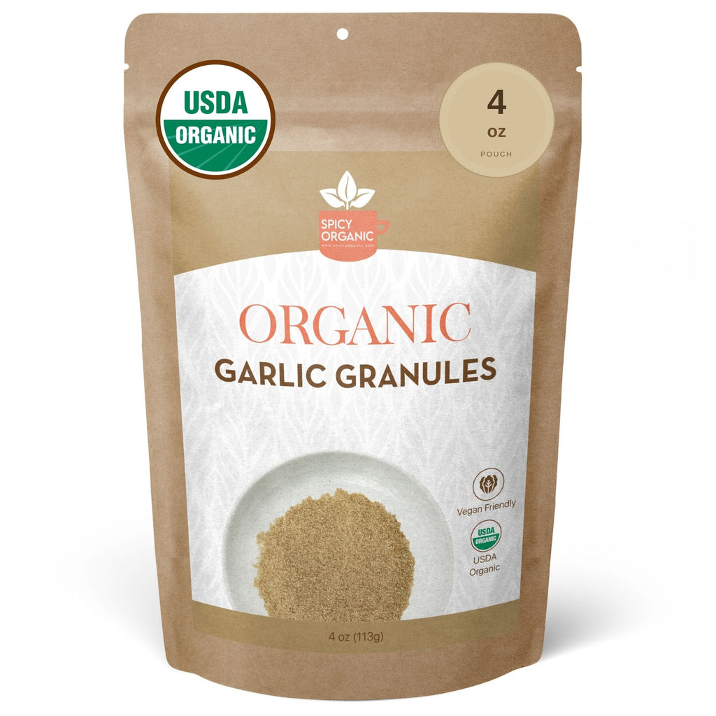 Organic Garlic Granules — USDA Certified, Non-GMO | Marinades, Spice Rubs & Roasting