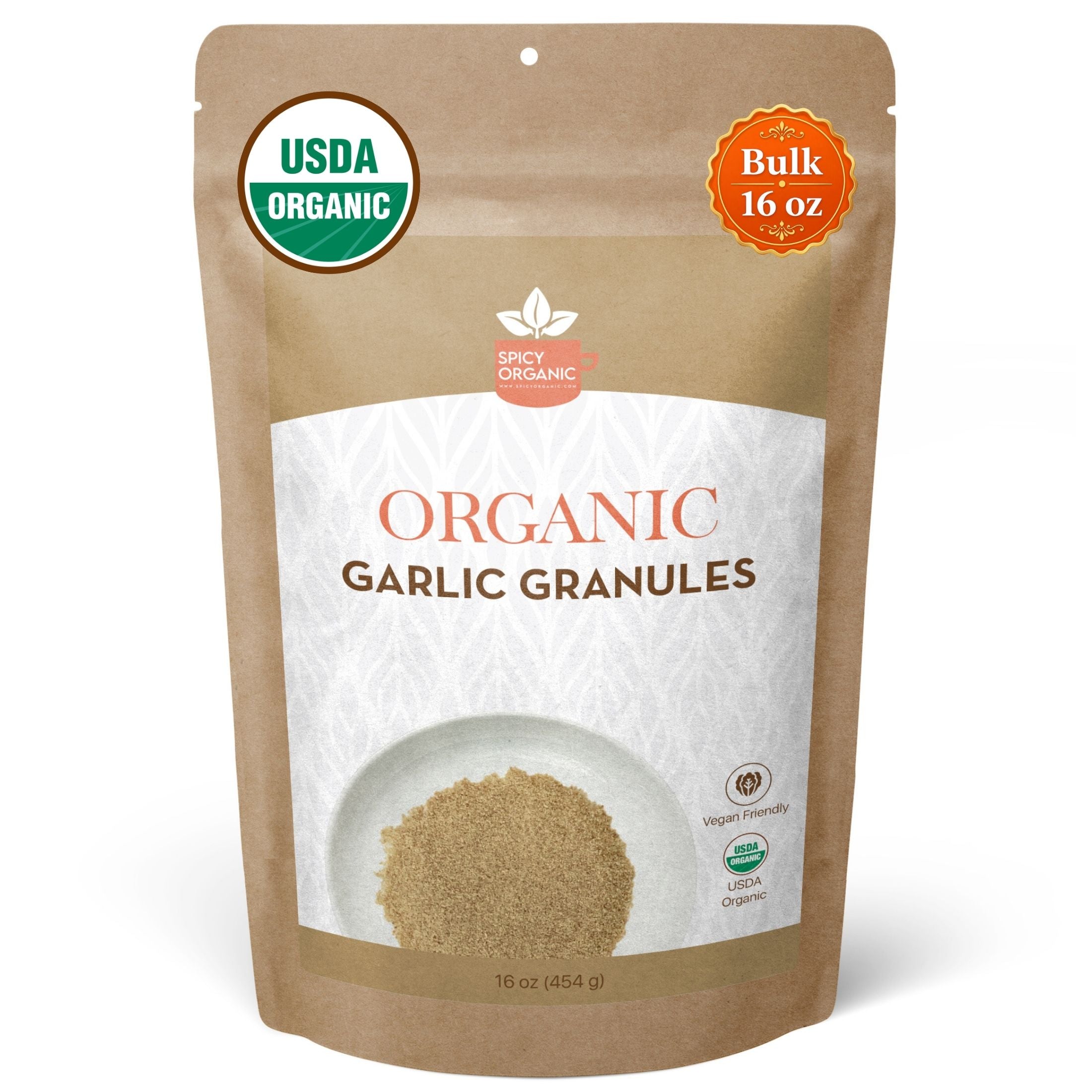 Organic Garlic Granules — USDA Certified, Non-GMO | Marinades, Spice Rubs & Roasting