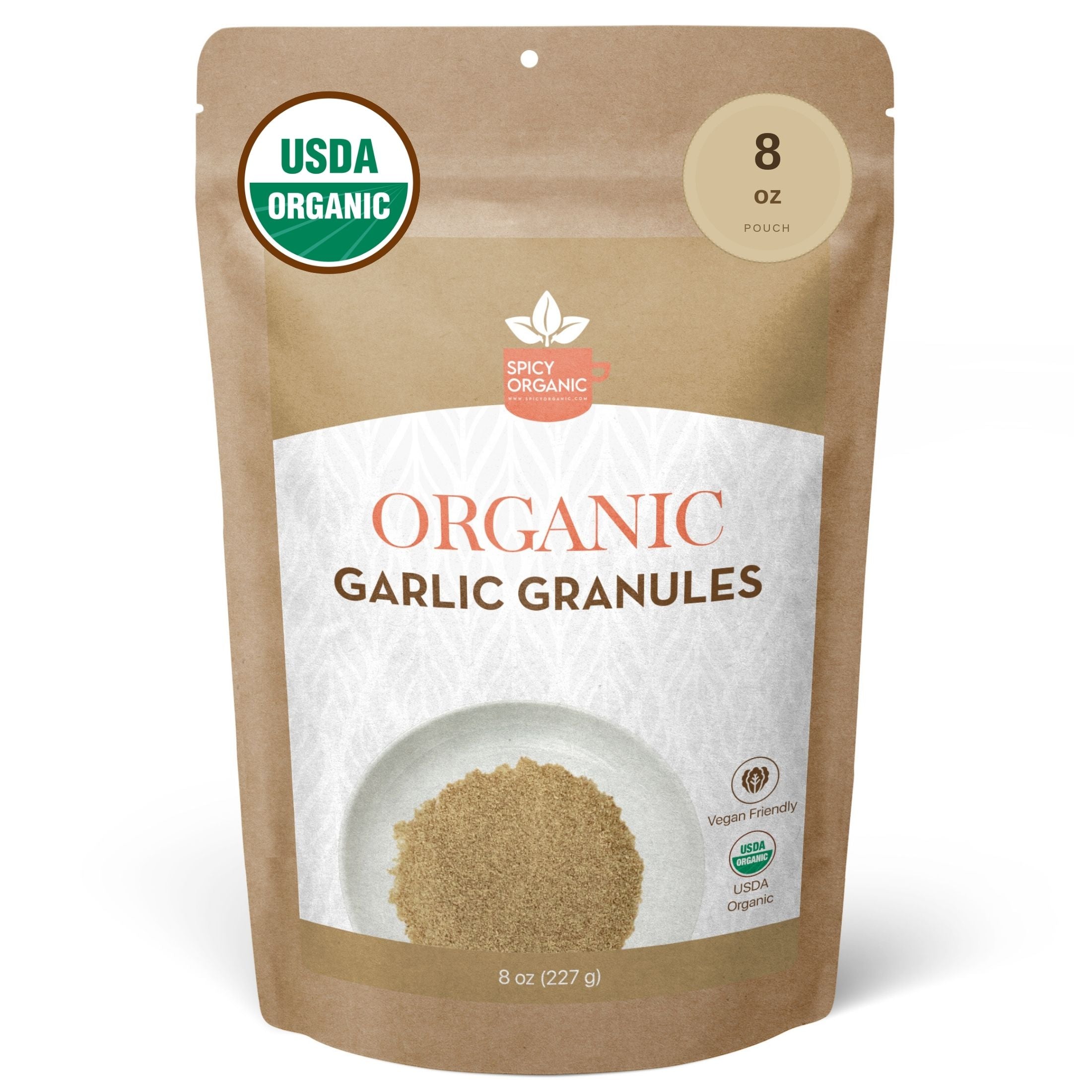 Organic Garlic Granules — USDA Certified, Non-GMO | Marinades, Spice Rubs & Roasting