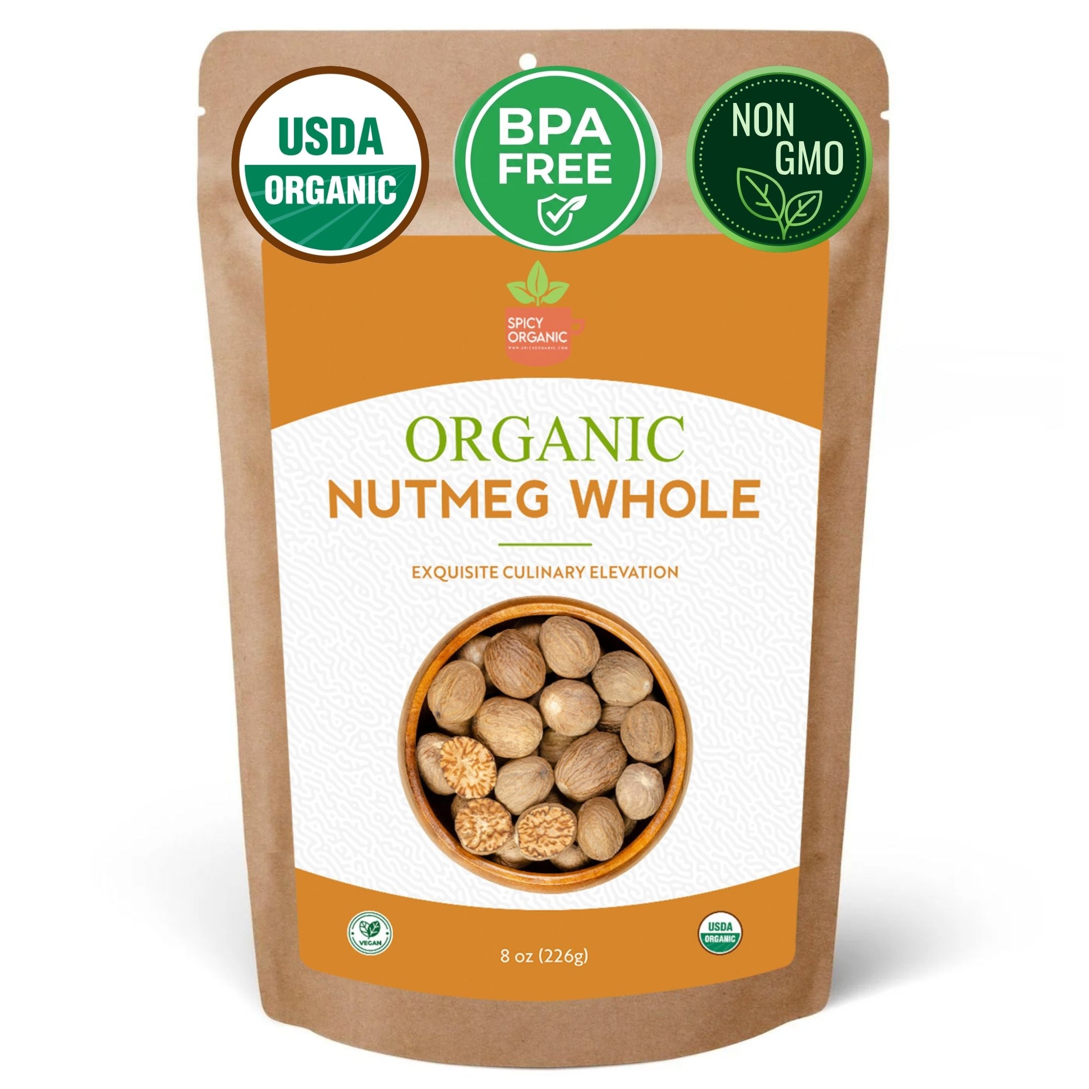 Organic Whole Nutmeg — USDA Certified | Baking, Béchamel & Spiced Beverages