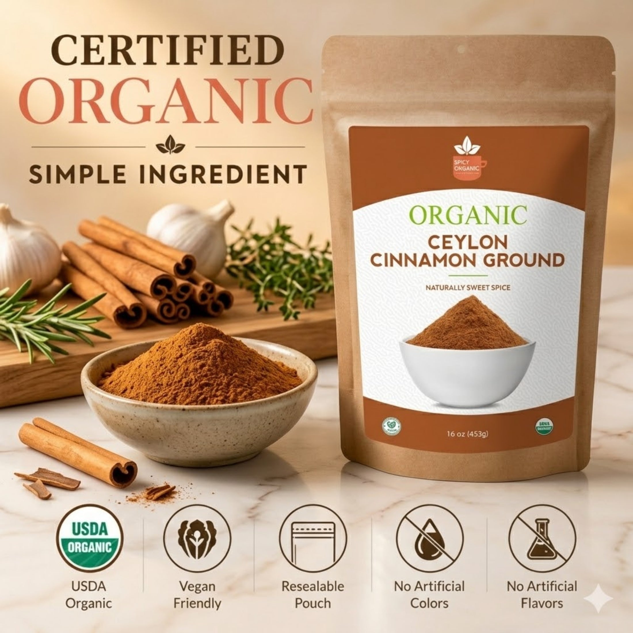 Organic Ceylon Cinnamon Powder — True Cinnamon from Sri Lanka | USDA Certified  Organic