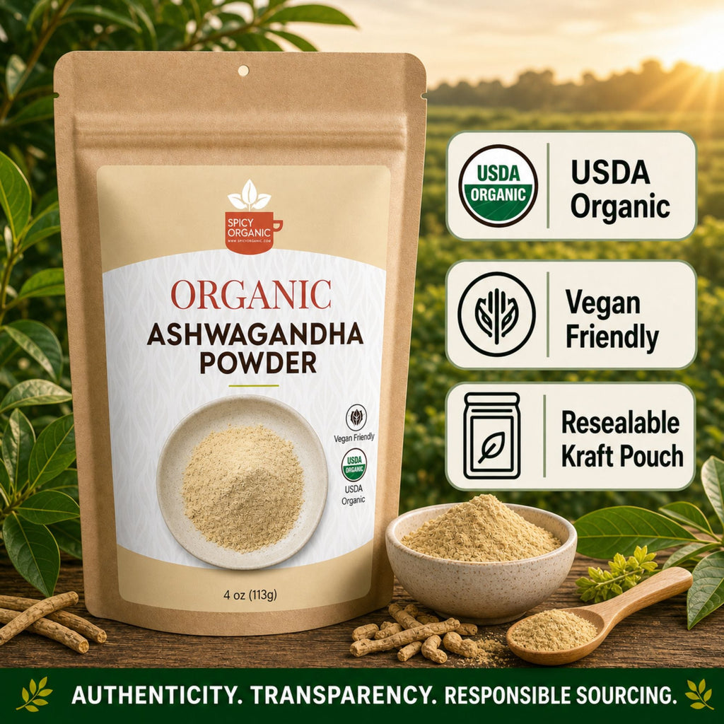 Organic Ashwagandha Root Powder – Withania somnifera from India | USDA Certified Organic