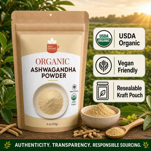 Organic Ashwagandha Root Powder – Withania somnifera from India | USDA Certified Organic