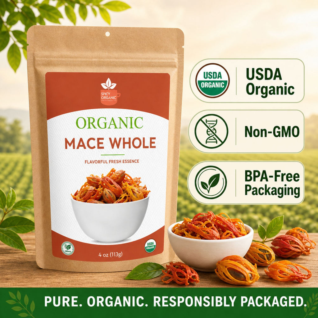 Organic Whole Mace — USDA Certified Organic | Béchamel, Biryani & Spice Blends