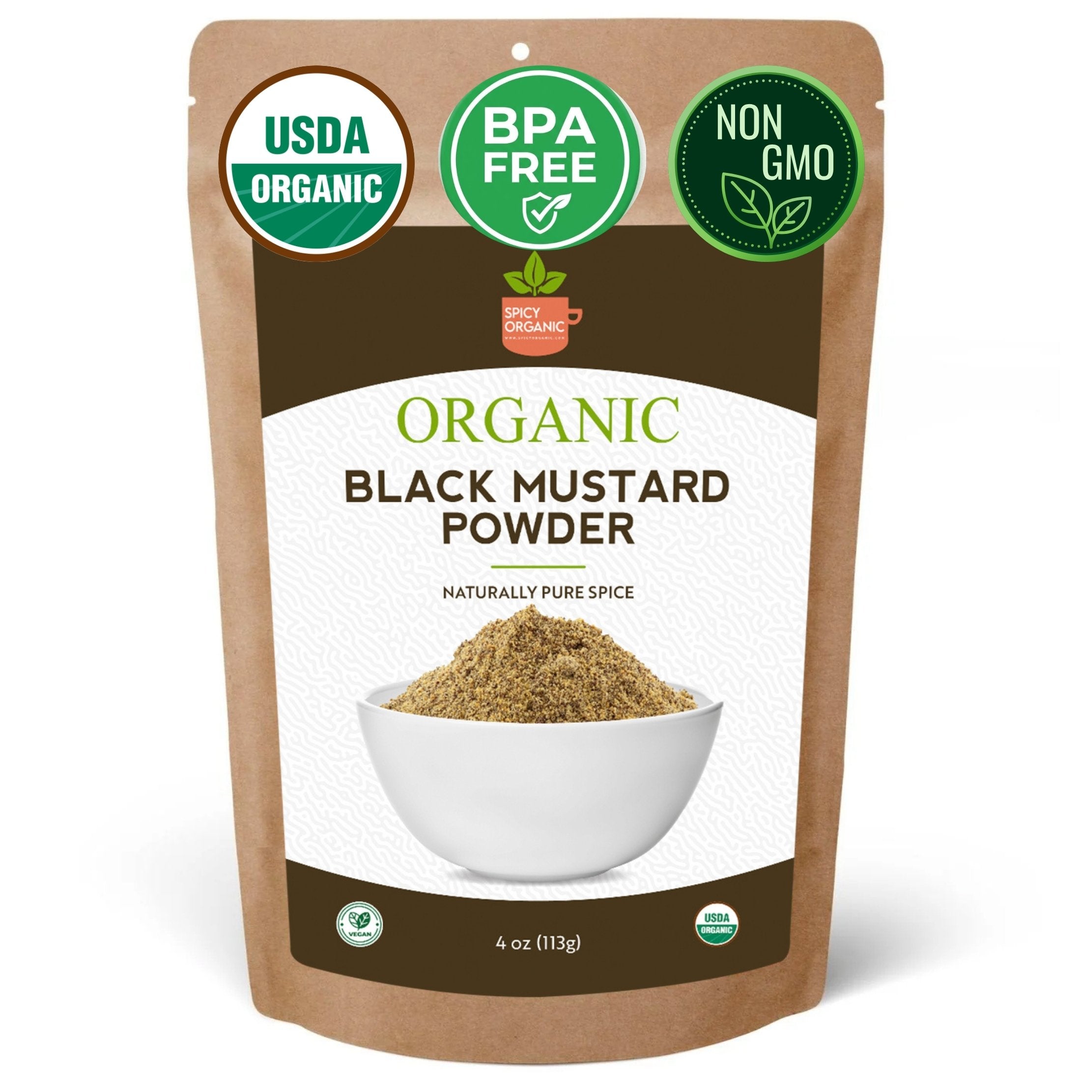 Organic Black Mustard Seed Powder – USDA Certified Organic Ground Mustard for Cooking & Seasoning