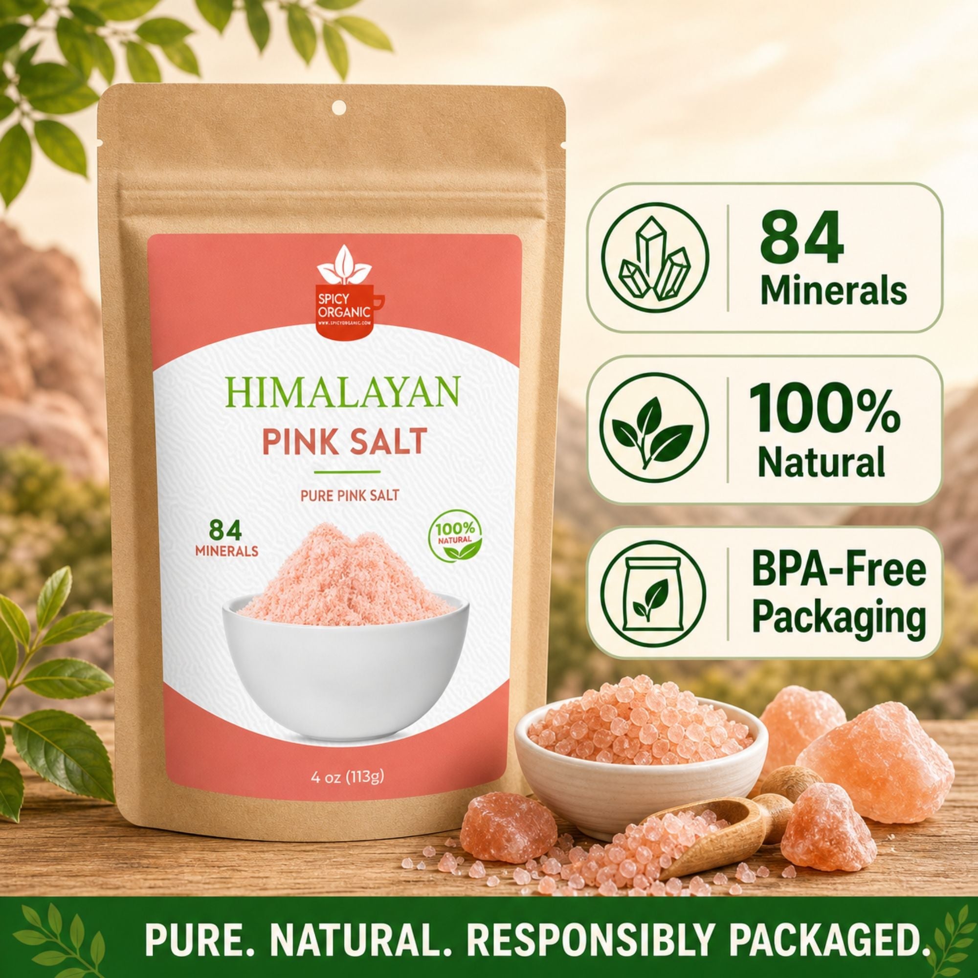 Fine Ground Himalayan Pink Salt - Pure and Natural Pink Himalayan Salt for Cooking, Baking, and Seasoning