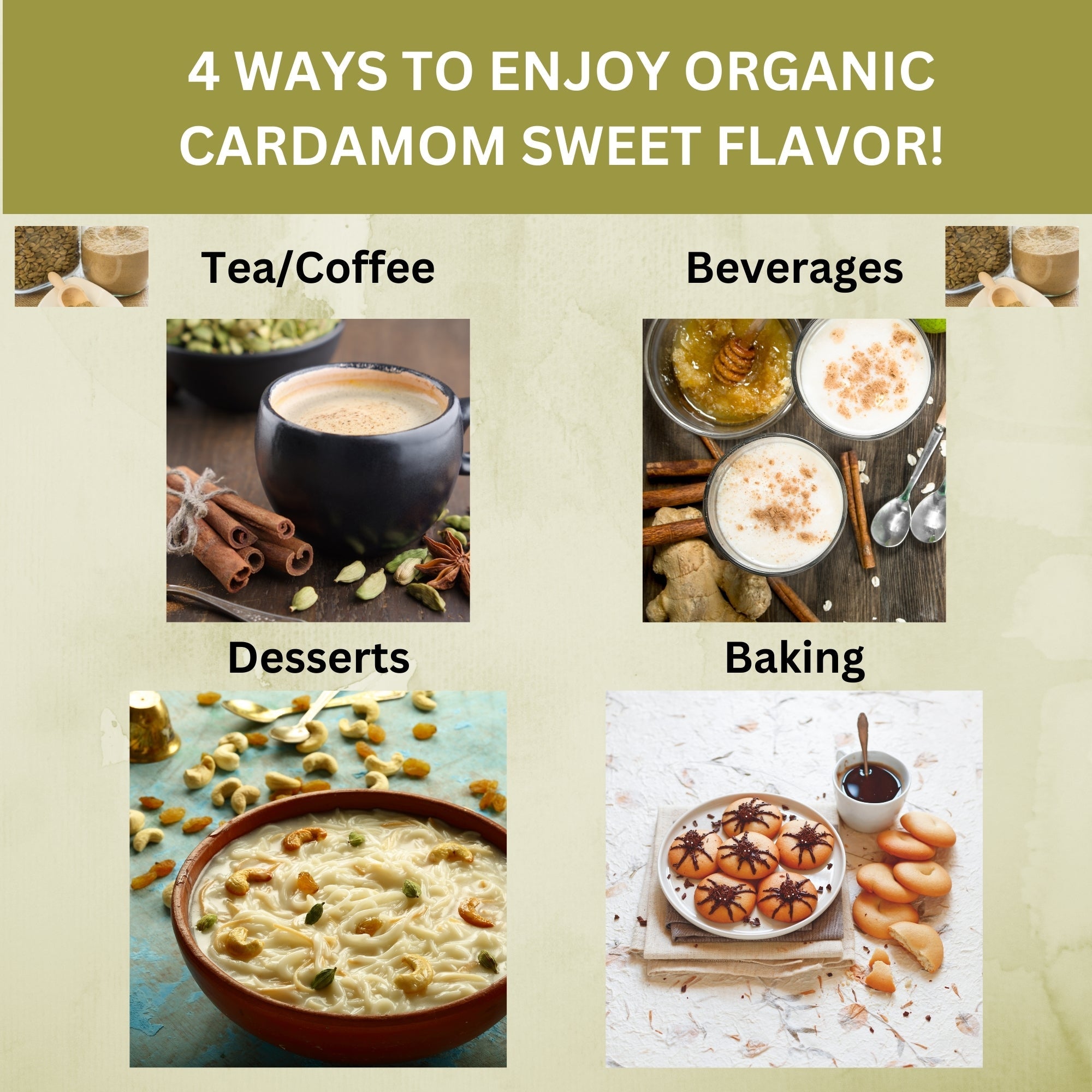 Organic Cardamom Cut and Sift — USDA Certified | Chai, Tea Blends & Herbal Infusions