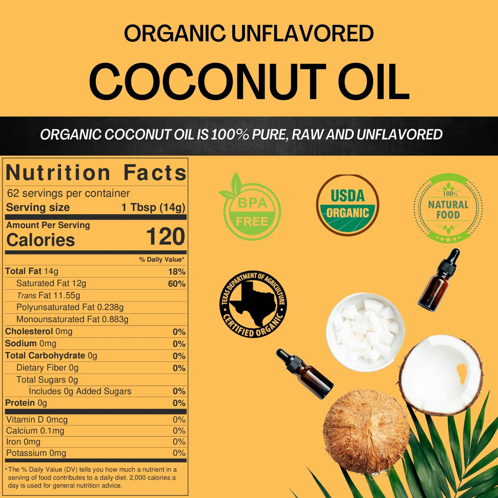 Organic Coconut Oil – USDA Certified Organic Cooking Oil, 34 fl oz