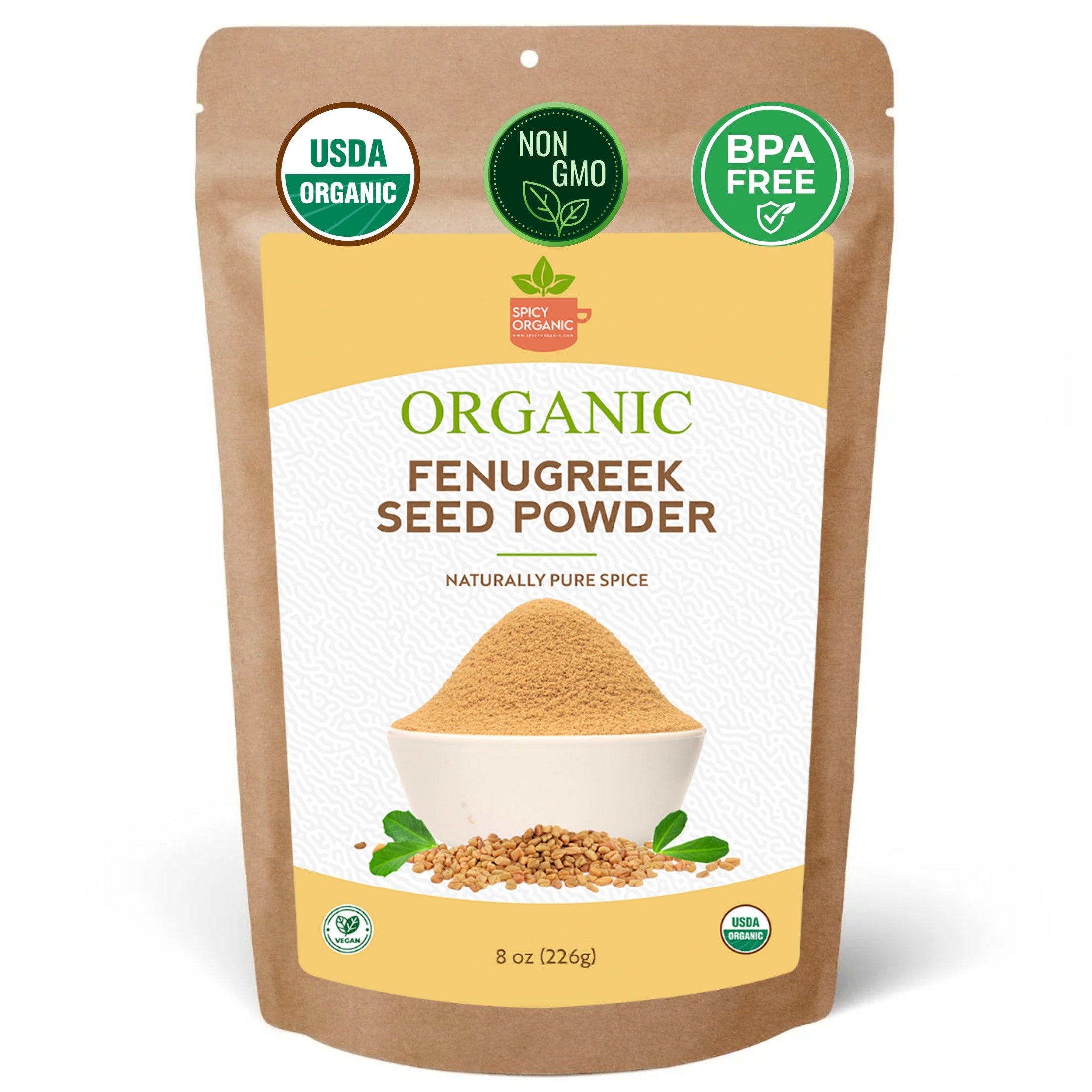 Organic Fenugreek Seed Powder – USDA Certified Ground Methi for Curries, Spice Blends & Tea