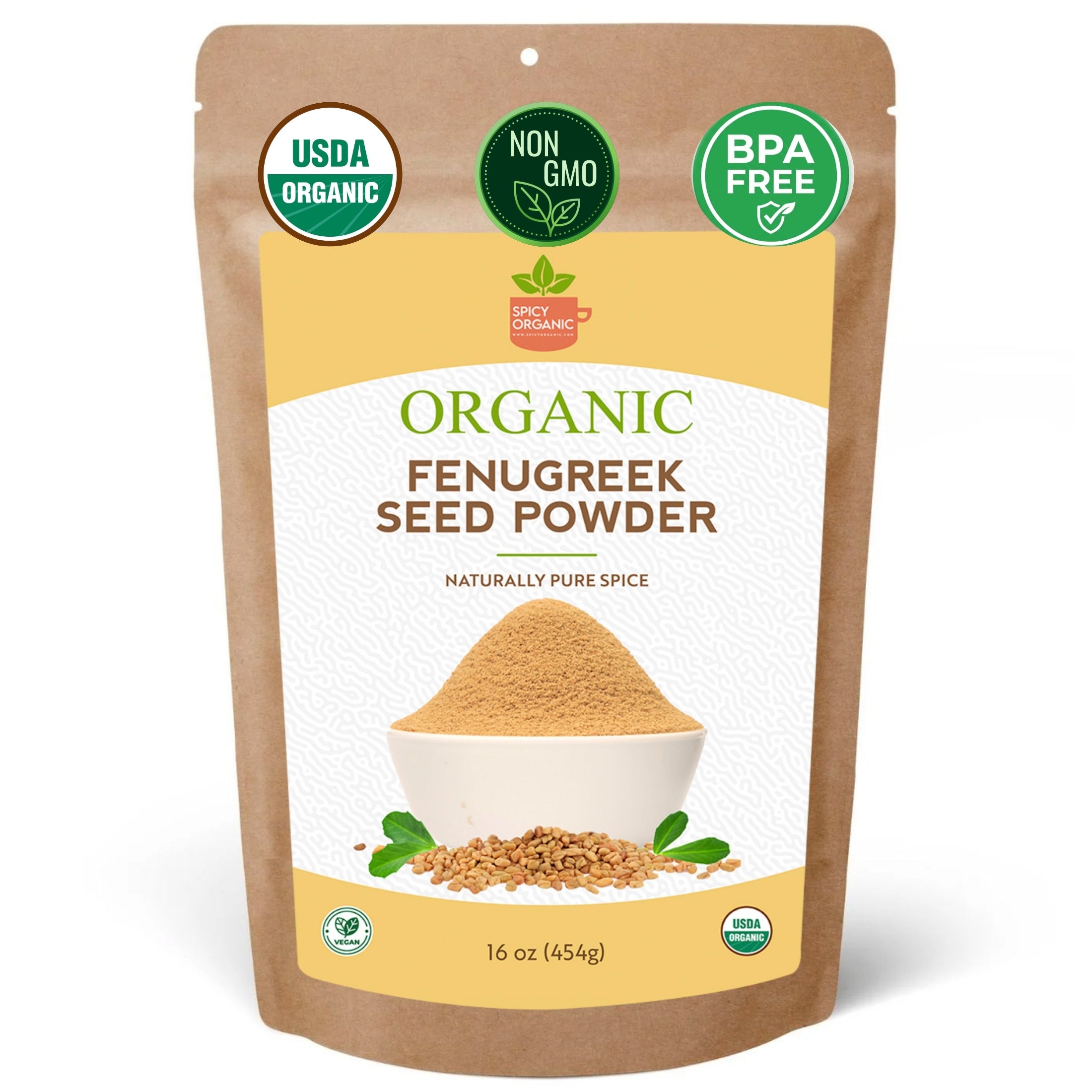 Organic Fenugreek Seed Powder – USDA Certified Ground Methi for Curries, Spice Blends & Tea