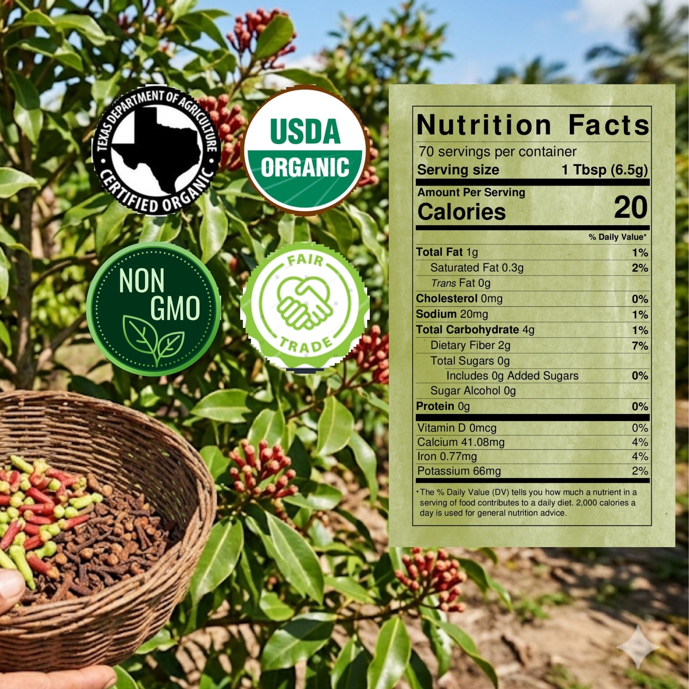 Organic Whole Cloves — USDA Certified, Non-GMO | Mulled Wine, Biryani & Spiced Tea