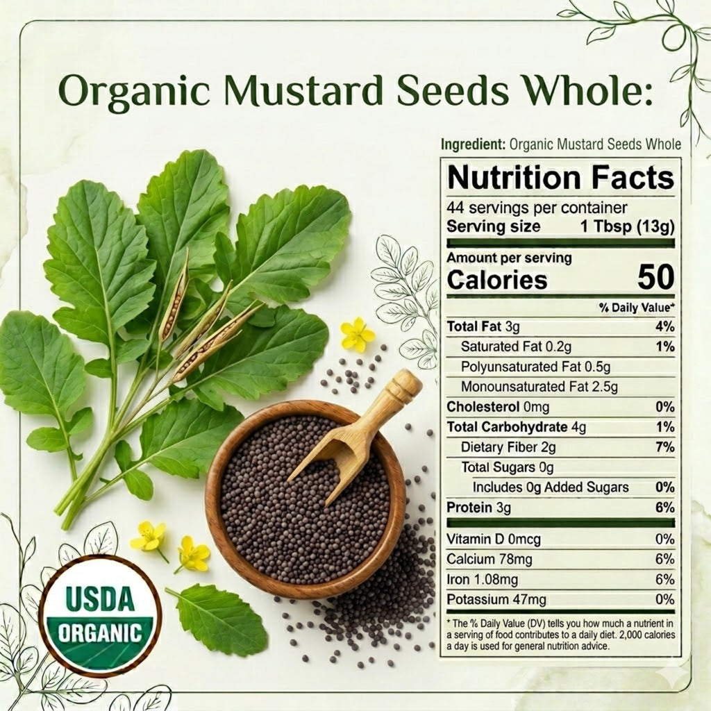 Organic Black Mustard Seeds – USDA Certified, Non-GMO, Kosher, for Pickling, Cooking & Spice Blends