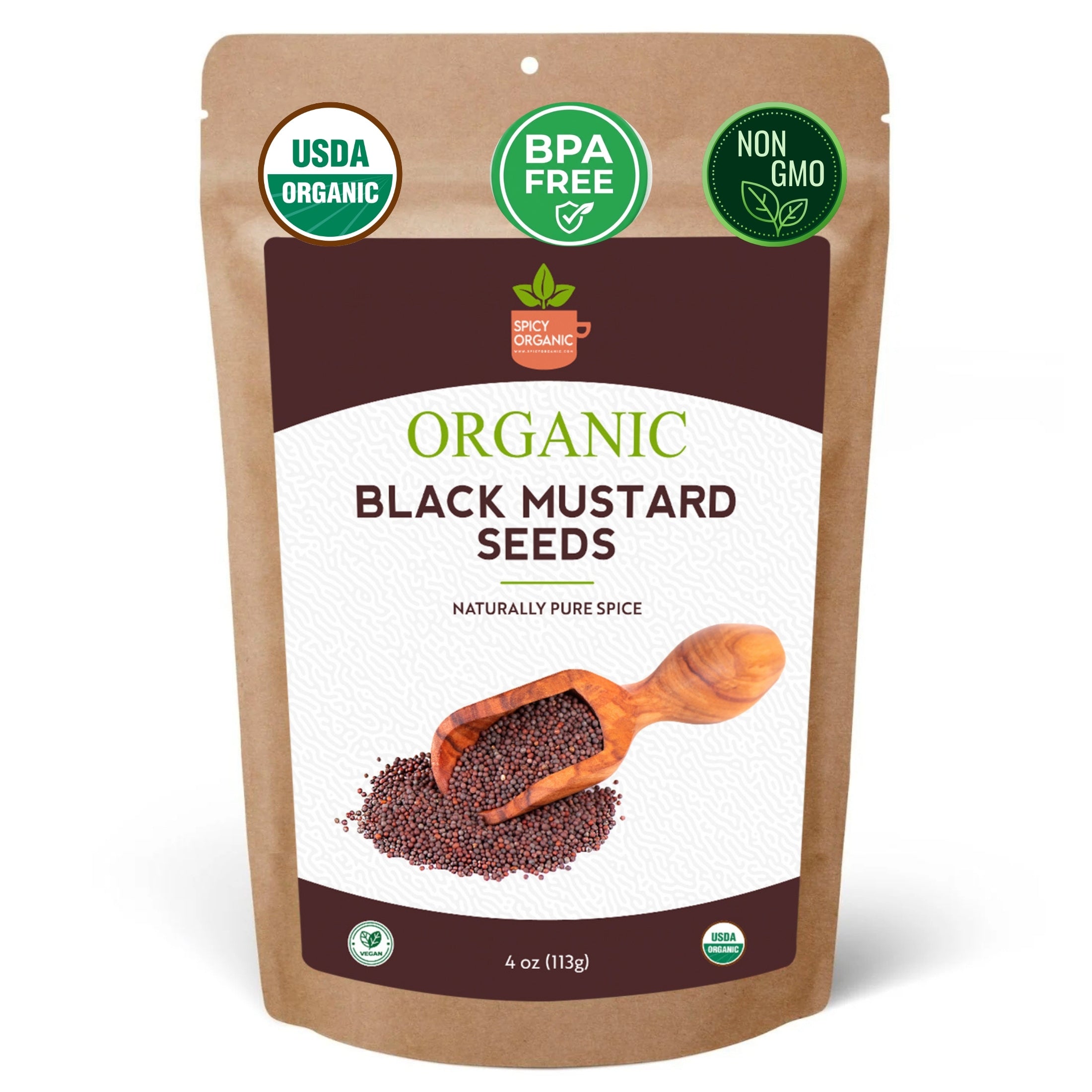 Organic Black Mustard Seeds – USDA Certified, Non-GMO, Kosher, for Pickling, Cooking & Spice Blends