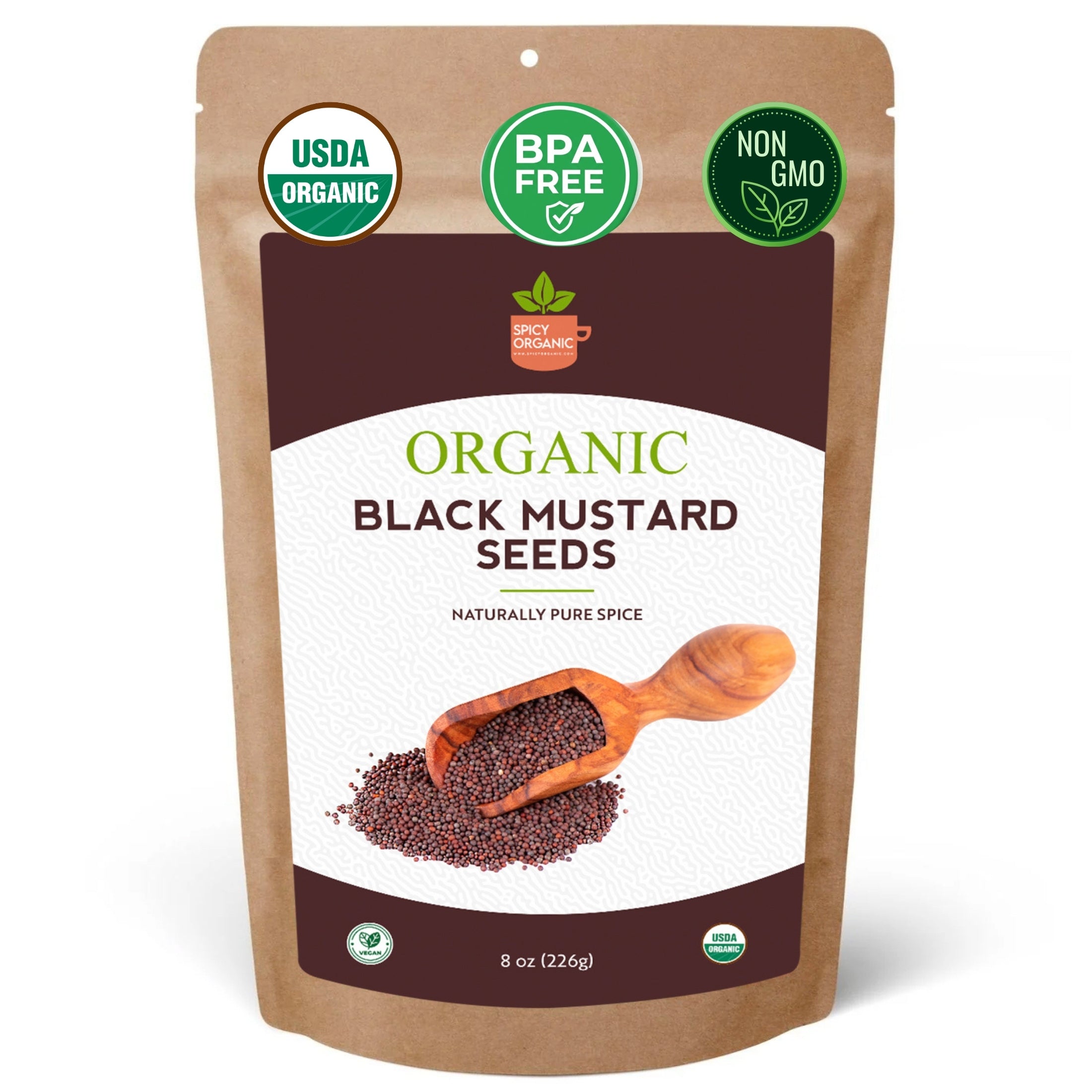 Organic Black Mustard Seeds – USDA Certified, Non-GMO, Kosher, for Pickling, Cooking & Spice Blends