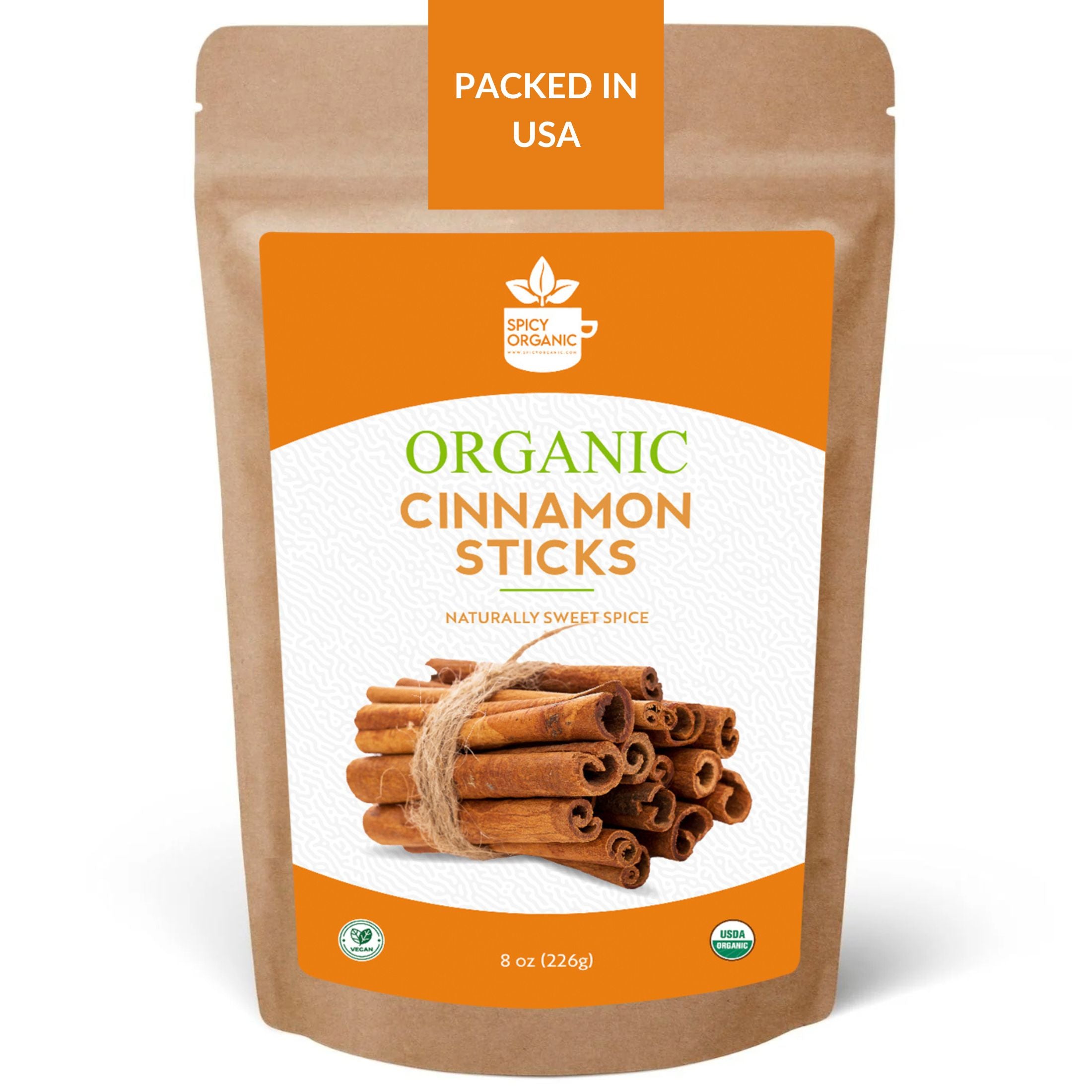Organic Cassia Cinnamon Sticks — USDA Certified | Chai, Mulled Wine & Baking