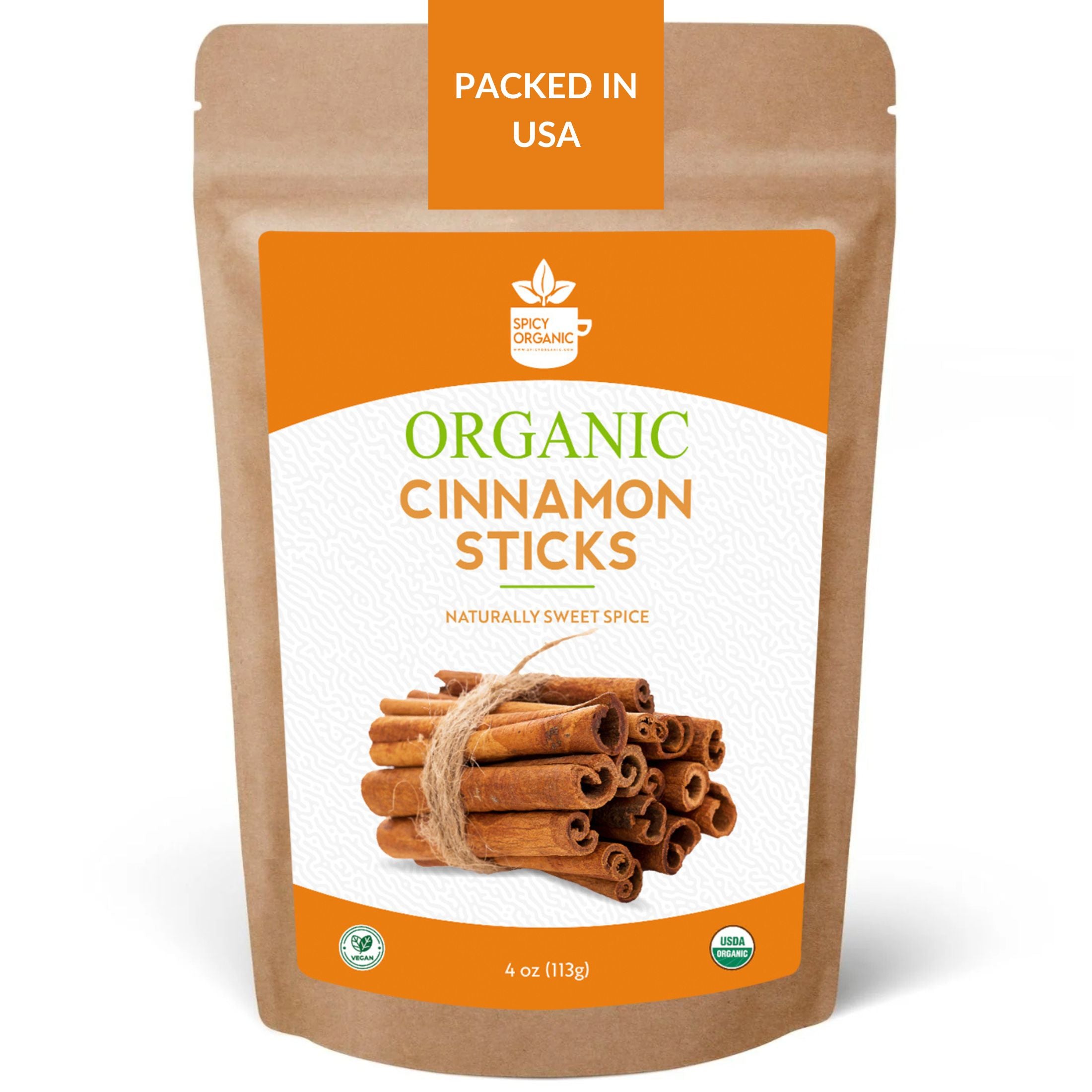 Organic Cassia Cinnamon Sticks — USDA Certified | Chai, Mulled Wine & Baking