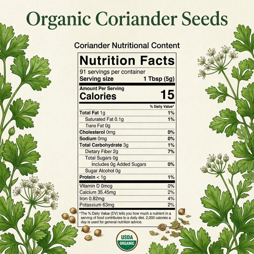 Organic Coriander Seeds — USDA Certified, Non-GMO | Dhania, Curries & Pickling Spice
