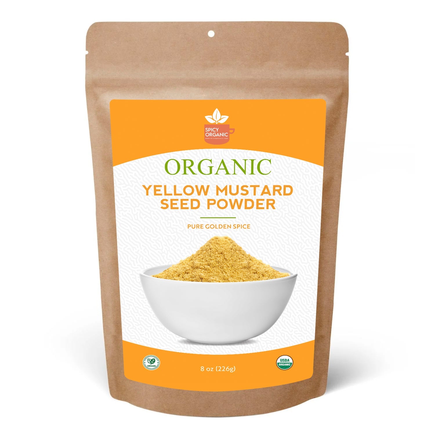 Organic Indian Yellow Mustard Seed Powder- Certified USDA Organic - Ground from Dried Organic Seeds